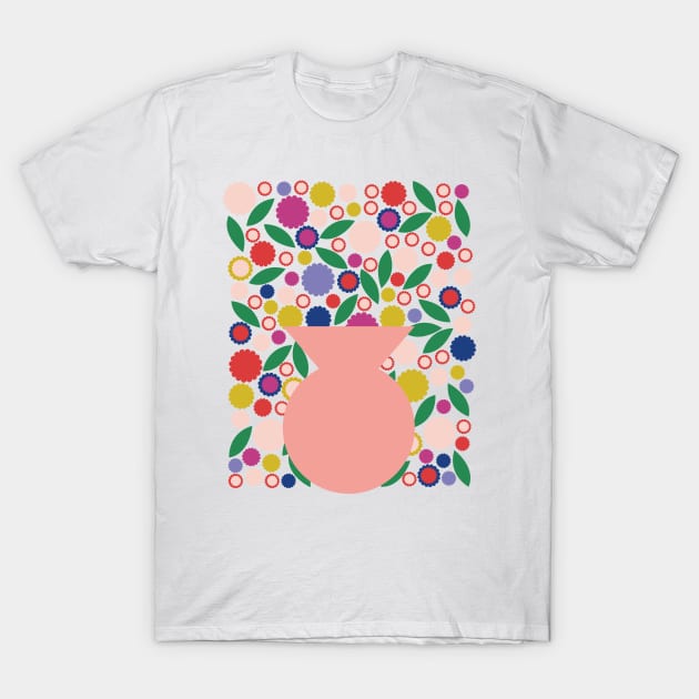 Summer colorful flowers in a jar for happy people T-Shirt by sugarcloudlb-studio